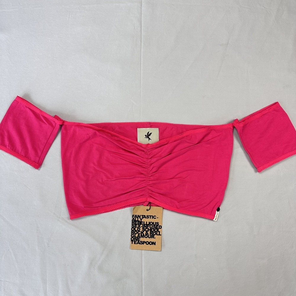 One Teaspoon Body Holster Women's Medium Super Pink Off Shoulder Tube Top New‎